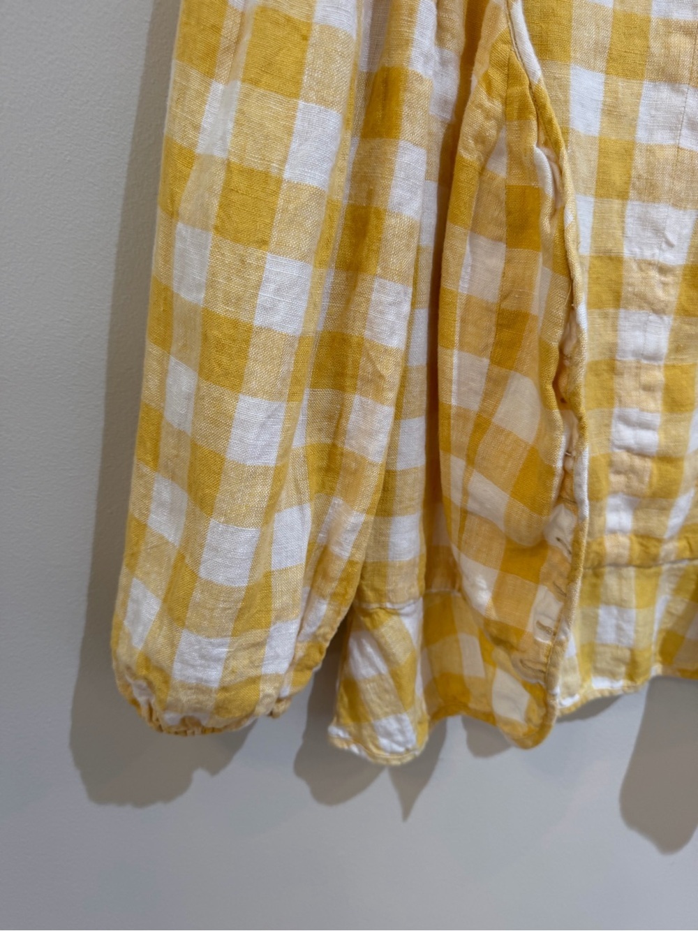 Reformation Barrett Top yellow gingham sweetheart‎ neck 100%Linen Size 12 - Picture 7 of 13